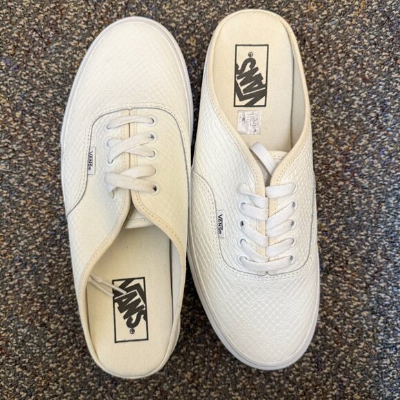 Vans White Snakeskin Embossed Low Sneakers Women’s 10 - Picture 5 of 6